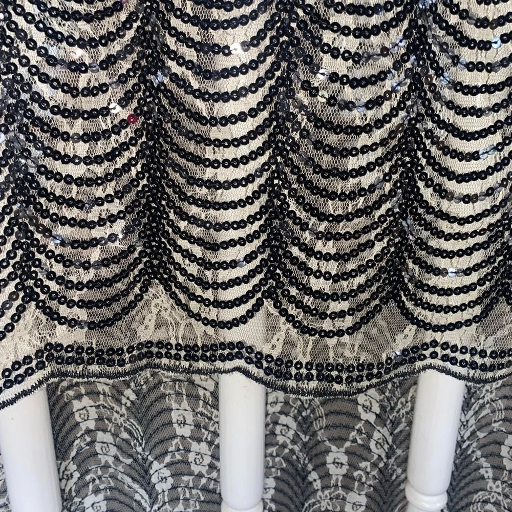 Cejon Black Sequin & Lace Evening Wrap